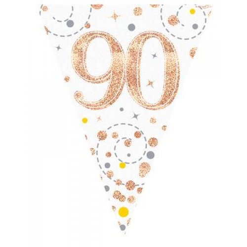 Sparkling Fizz Rose Gold Flag Bunting 3.9m 90 1pc