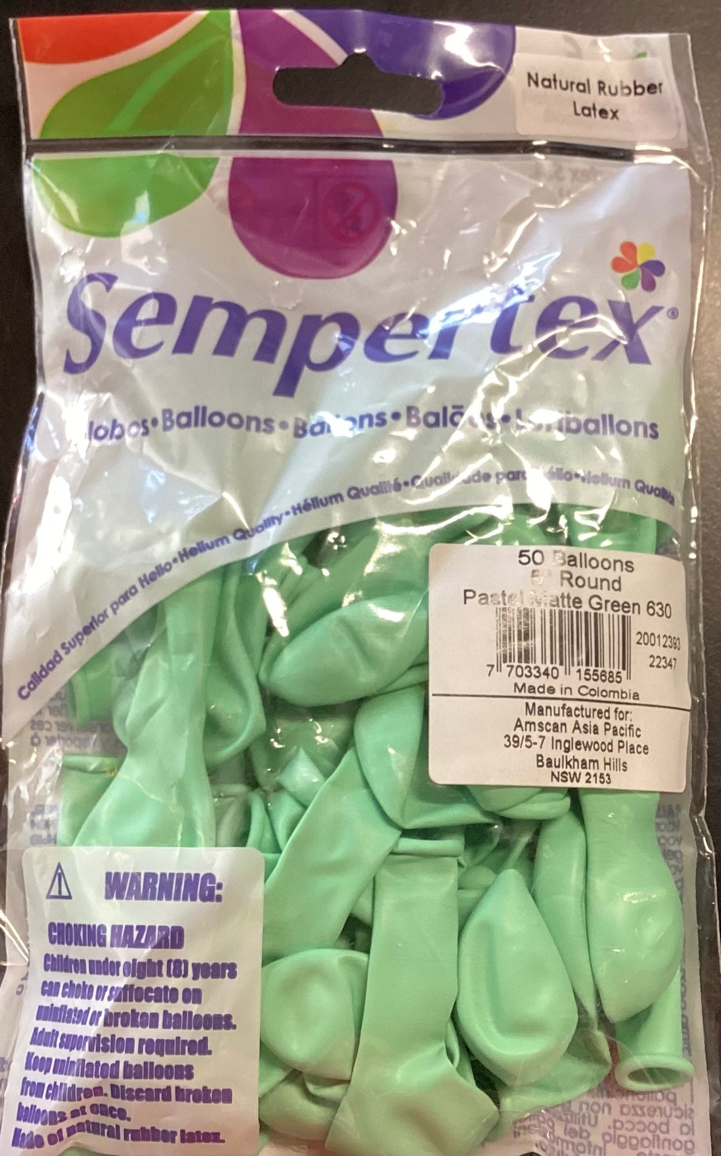 12cm Pastel Matte Green Ltx 63 NIS Packaging & Party Supply