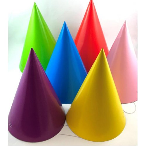 Cone Hats Neon 170mm Assorted Colours P6