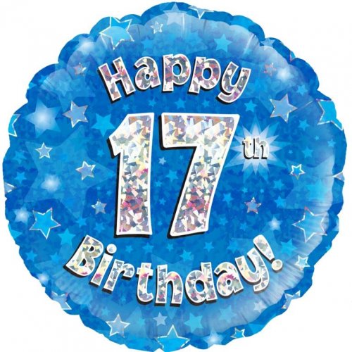 Happy 17th Birthday foil balloon 45cm 1pc