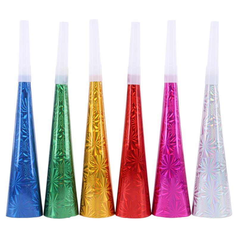Party Horn Blowers 6pk - Assorted Colours
