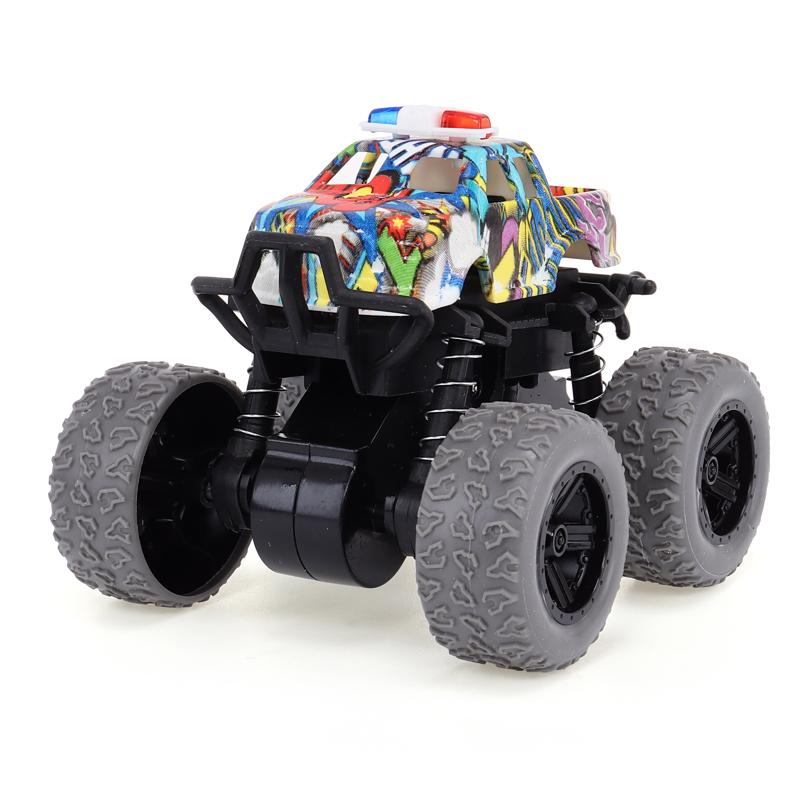 Friction Truck 4WD 8.5cm x 8cm x 7.5cm White, Black, Blue & Grey 1pc