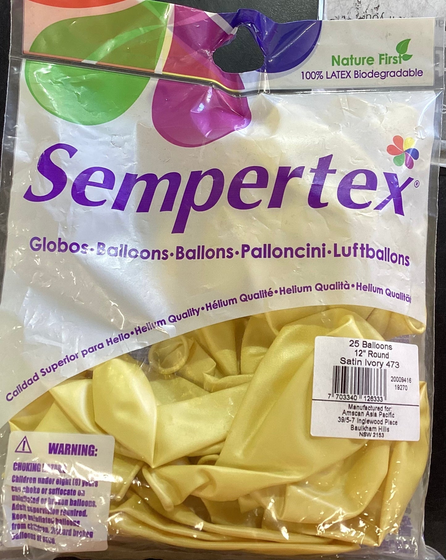 25 Balloons Sation Ivory NIS Packaging & Party Supply