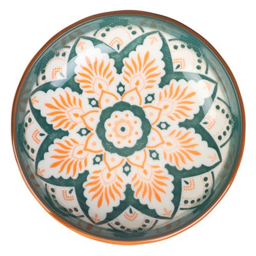 MOROCCAN DECO CERAMIC PINCH BOWL 10X2.5CM 12 ASSTD 1pc