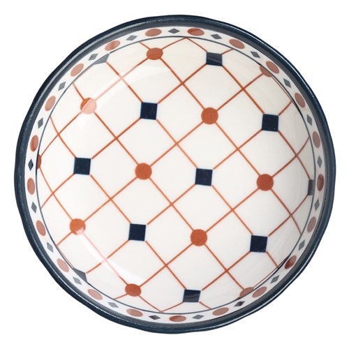 MOROCCAN DECO CERAMIC PINCH BOWL 10X2.5CM 12 ASSTD 1pc