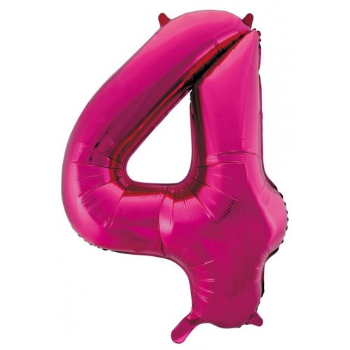 34inch Decrotex Foil Balloon Numeral Magenta #4 Pack 1 NIS Packaging & Party Supply