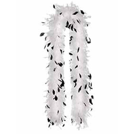 FEATHER BOA BLACK AND WHITE 1.82m