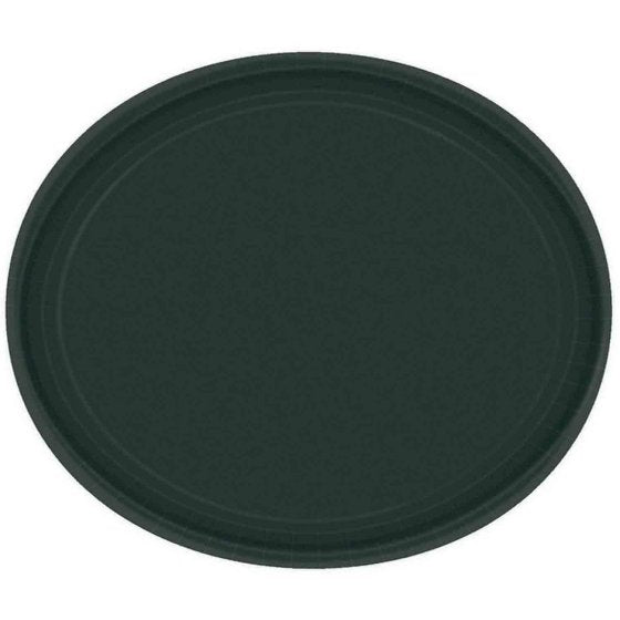 "Paper Plates Oval 12""/30.4cm Jet Black 20pk