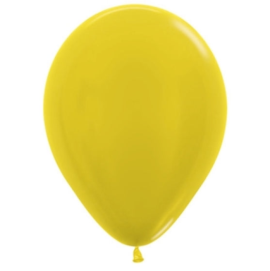 Metallic Yellow Latex Balloons 520, 50PK Sempertex 12cm