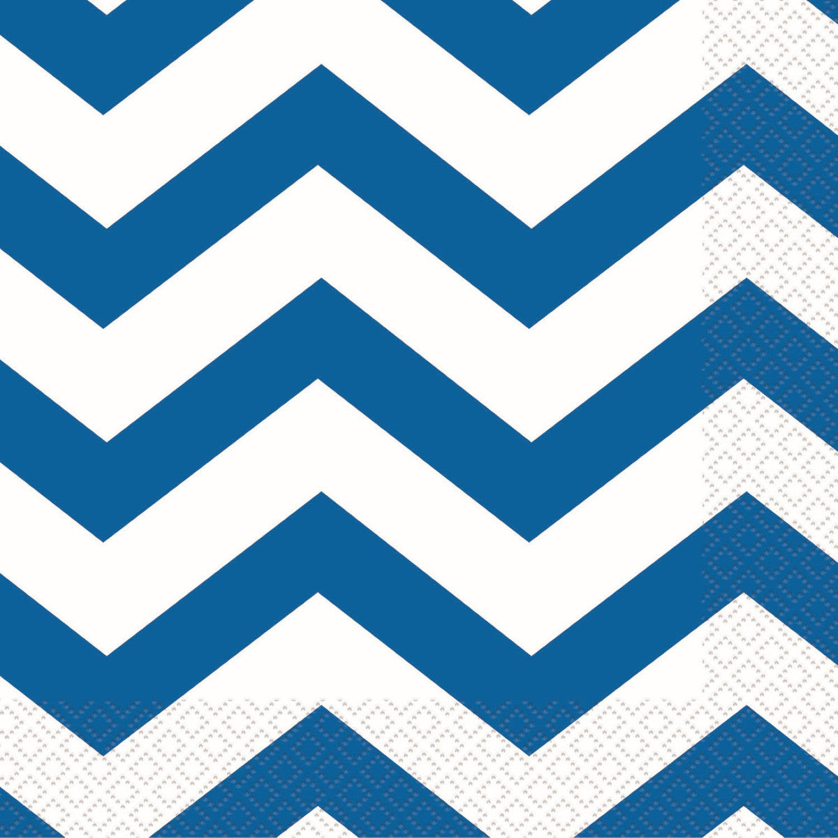 CHEVRON ROYAL BLUE BEVERAGE NAPKINS 2PLY 25.4CM X 25.4CM (10" X 10") 16pk