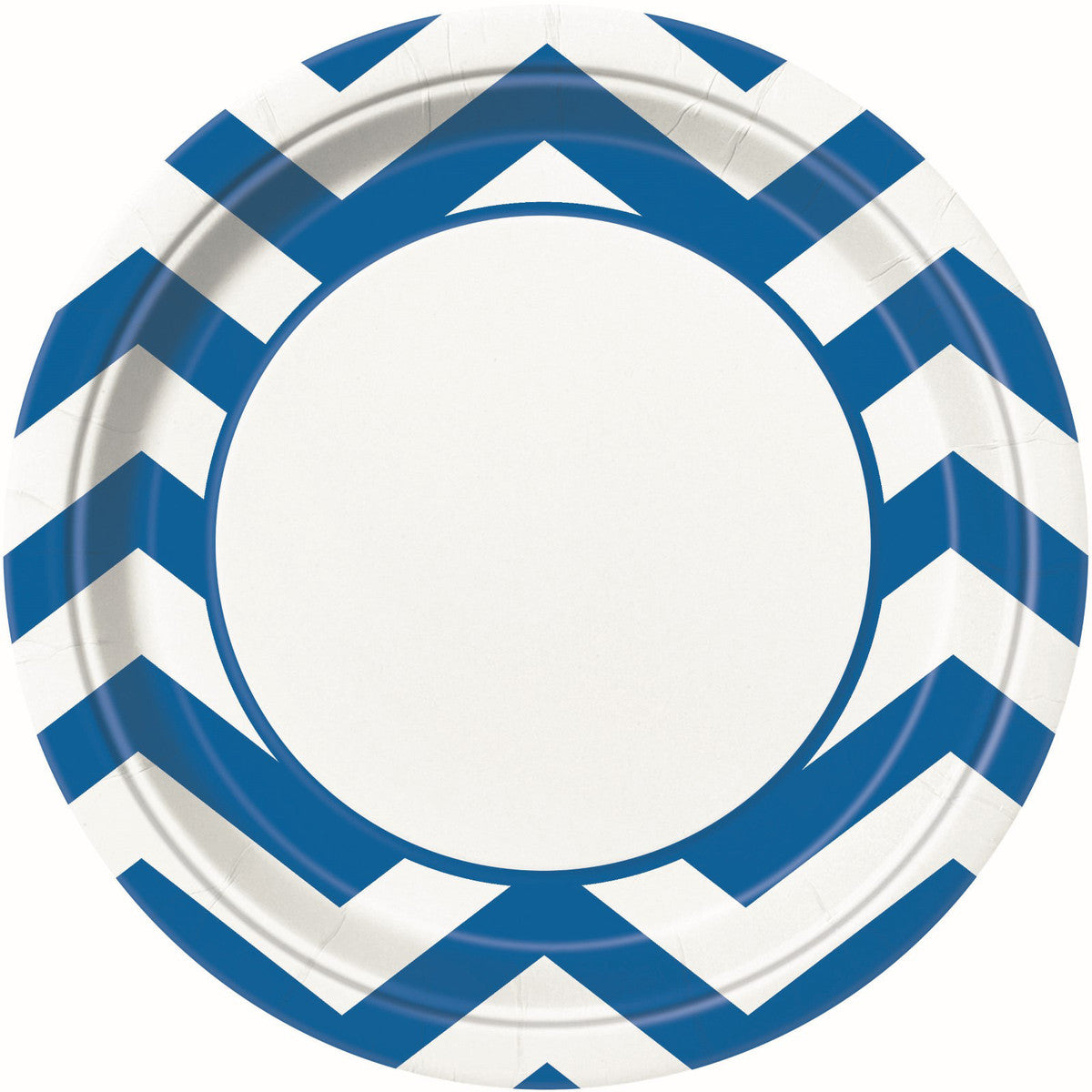 CHEVRON ROYAL BLUE 23CM (9") PAPER PLATES 8pk