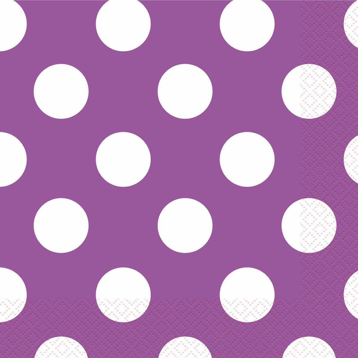 DOTS PRETTY PURPLE BEVERAGE NAPKINS 2PLY 25.4CM X 25.4CM (10" X 10") 16pk