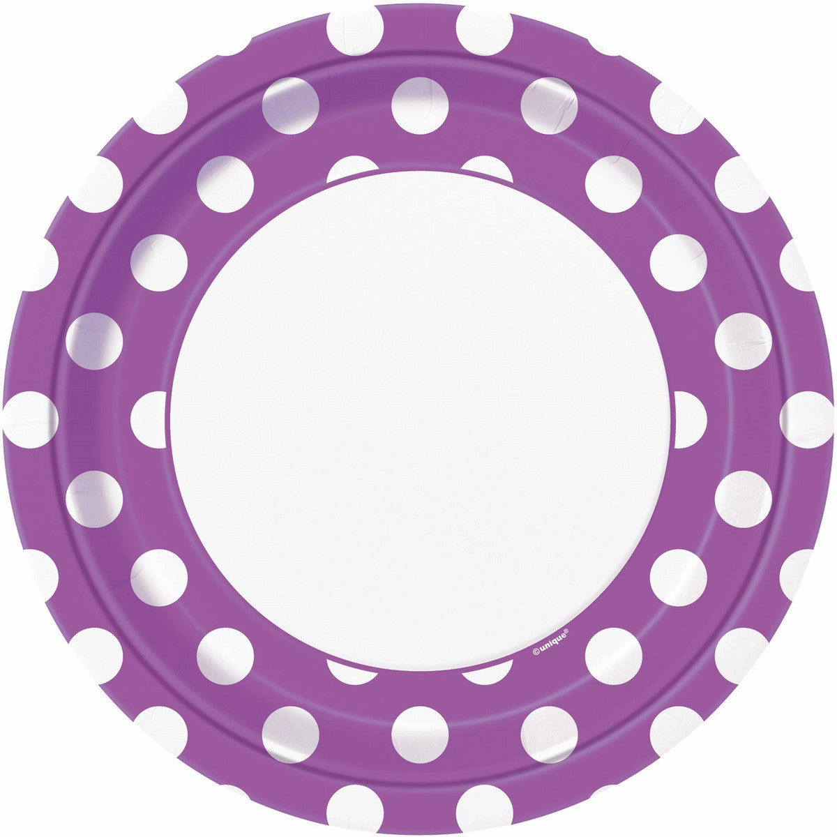 DOTS PRETTY PURPLE 23CM (9") PAPER PLATES 8pk