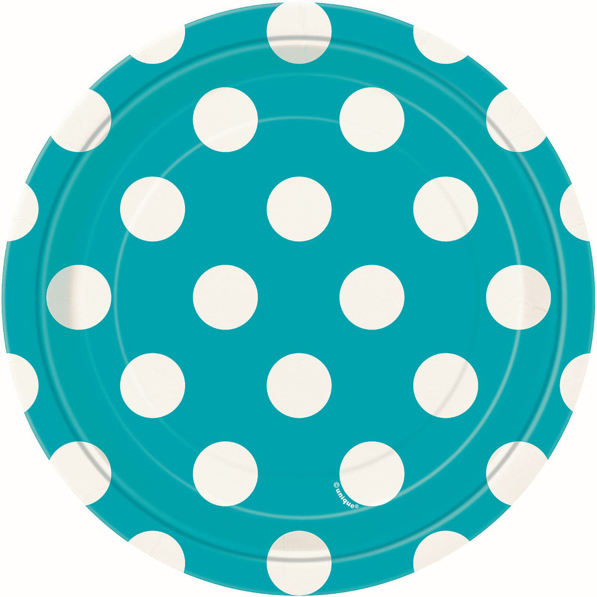 DOTS CARIBBEAN TEAL 18CM (7") PAPER PLATES 8pk