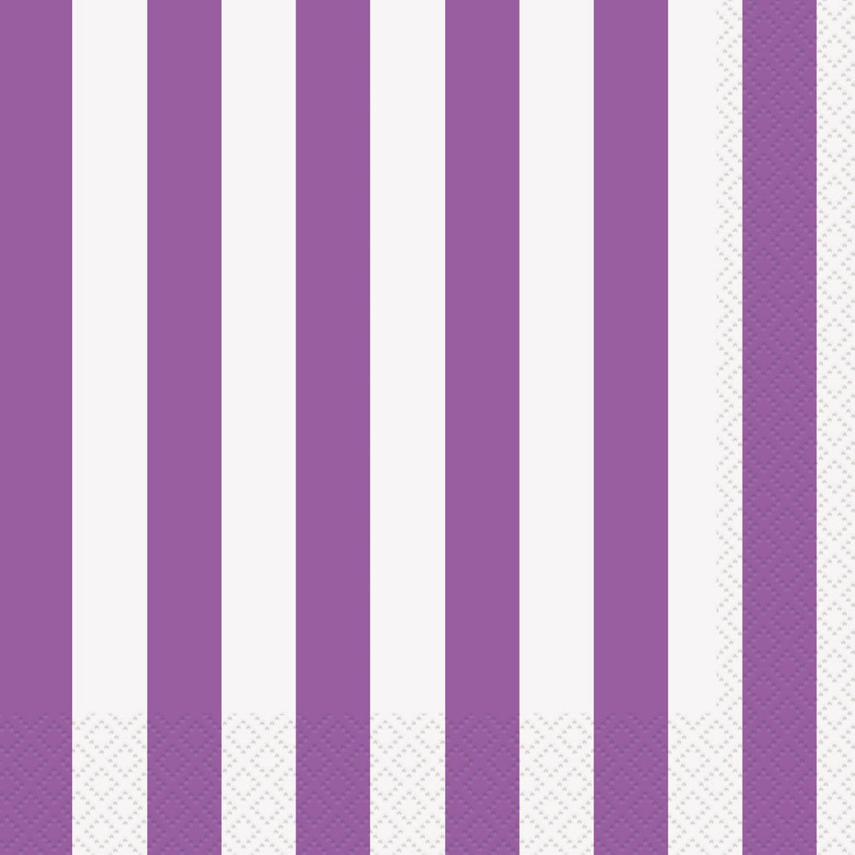 STRIPES PRETTY PURPLE BEVERAGE NAPKINS 2PLY 25.4CM X 25.4CM (10" X 10") 16pk