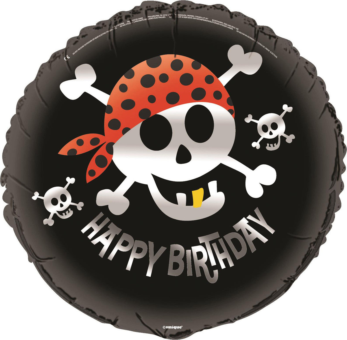 PIRATE HAPPY BIRTHDAY FOIL BALLOON 45CM (18")