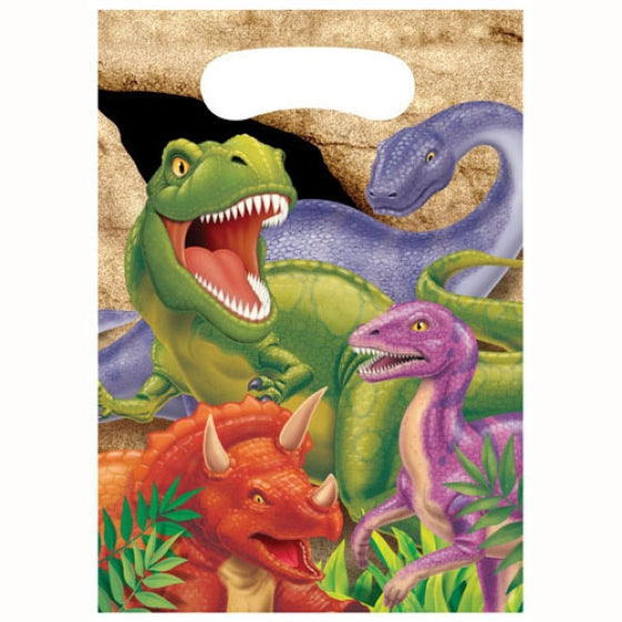 Dino Blast Loot Bags Plastic 22cm x 16cm 8pk