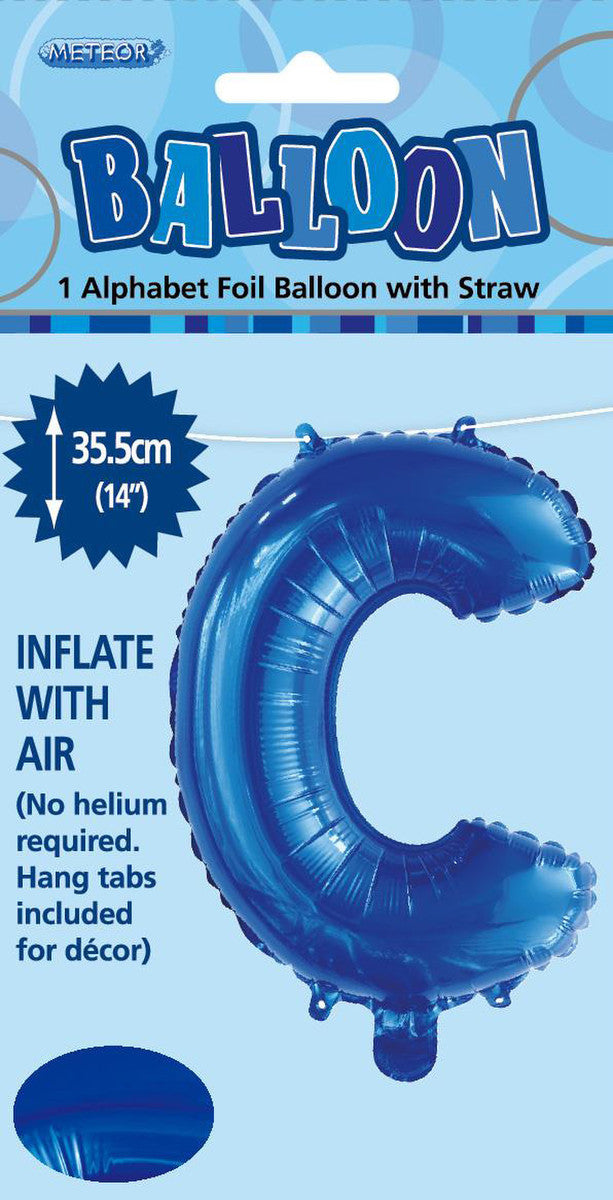 ROYAL BLUE "C" ALPHABET FOIL BALLOON 35CM (14")