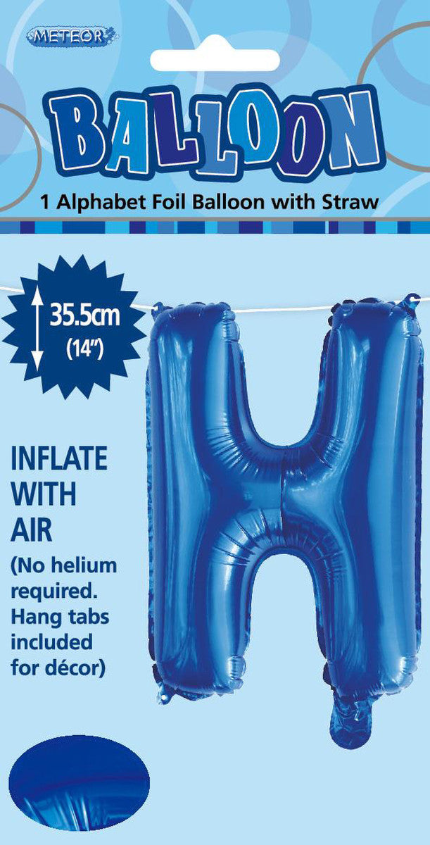 ROYAL BLUE "H" ALPHABET FOIL BALLOON 35CM (14")