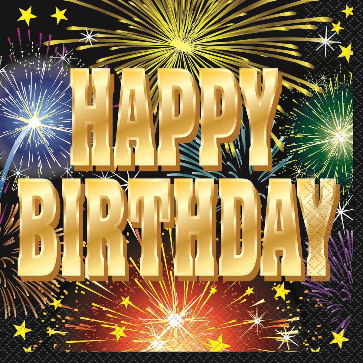 BIRTHDAY BURST 16 LUNCHEON NAPKINS 2PLY 33CM X 33CM (13" X 13")