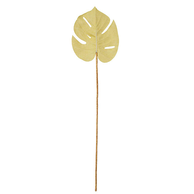 Monstera Split Philo Leaf Metallic Champagne Gold (59cmH) 1pc