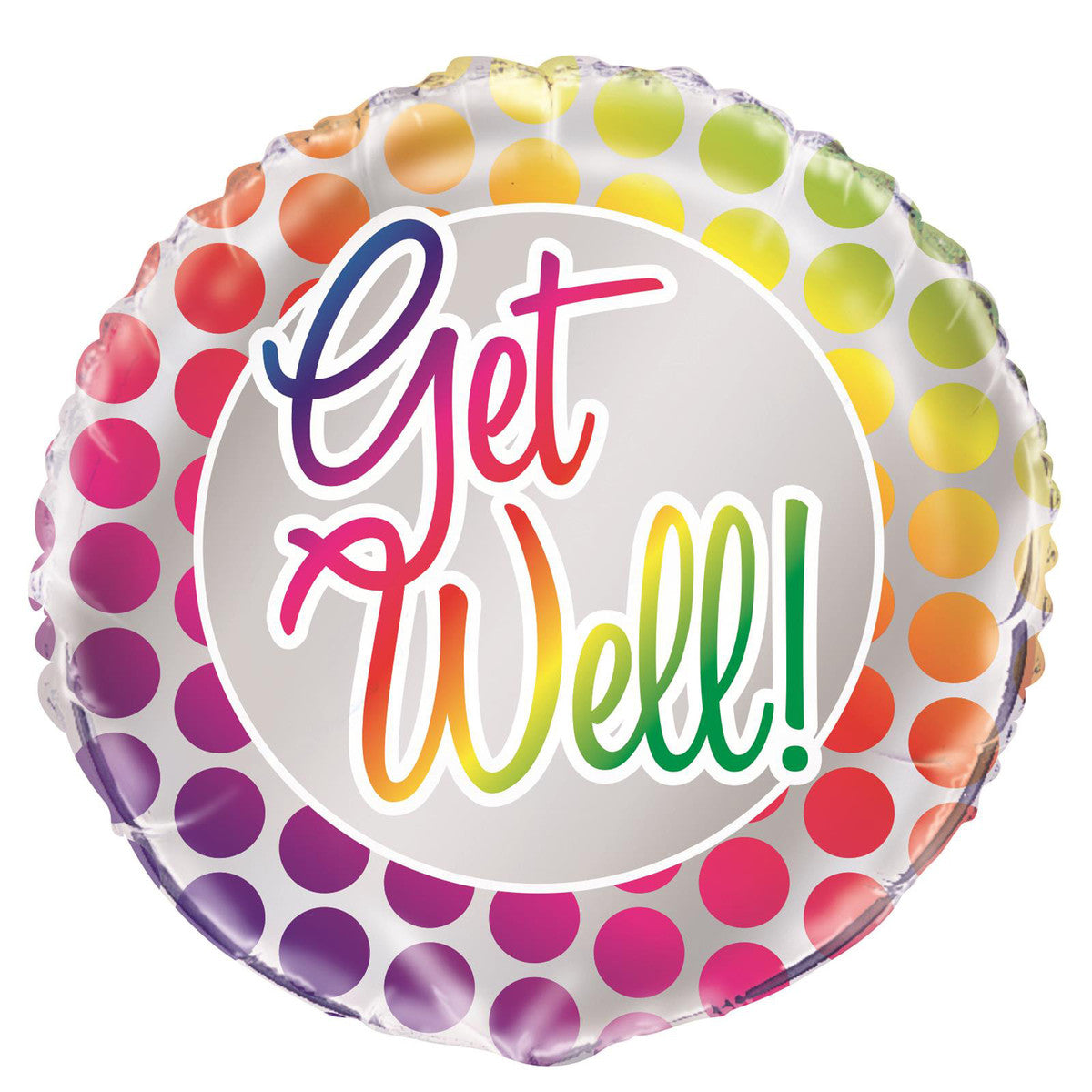 RAINBOW GET WELL 45CM (18") FOIL BALLOON 1pc
