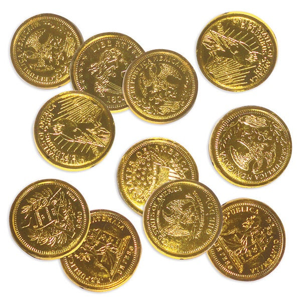 Kids Party Favour GOLD COINS 12PCS
