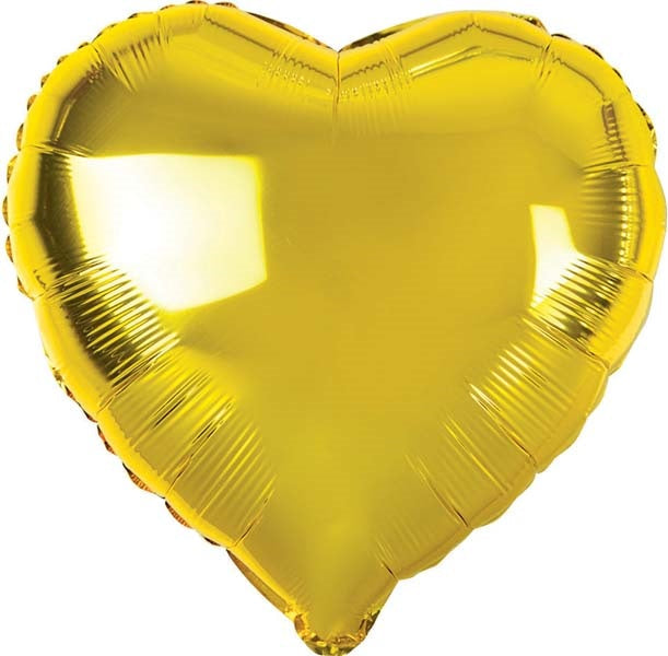 Gold Heart Shape Foil Balloon 45cm 1pc