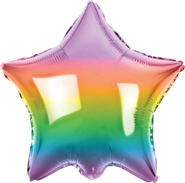 Star Shape Rainbow foil Balloon 40cm 1pc