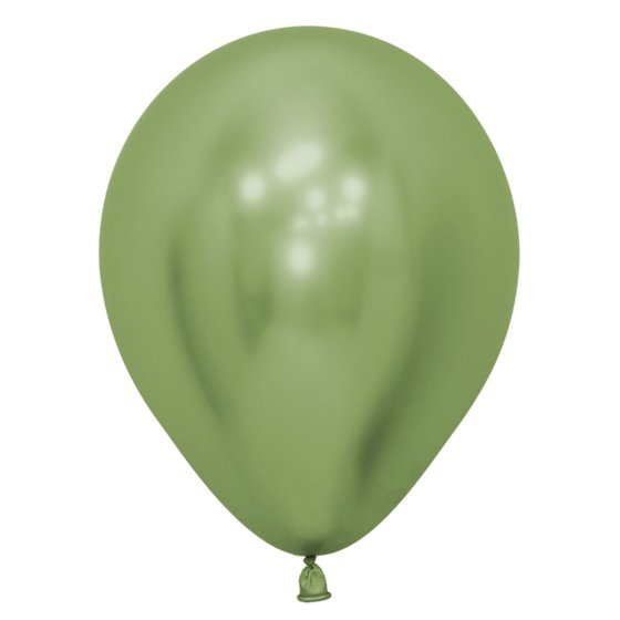 SEMPERTEX 12CM METALLIC REFLEX LIME GREEN Latex Balloons, 50PK