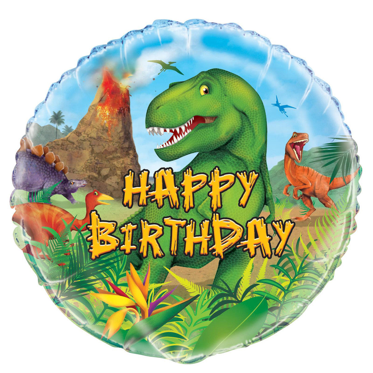 DINOSAUR Happy Birthday 45CM (18") Foil Balloon
