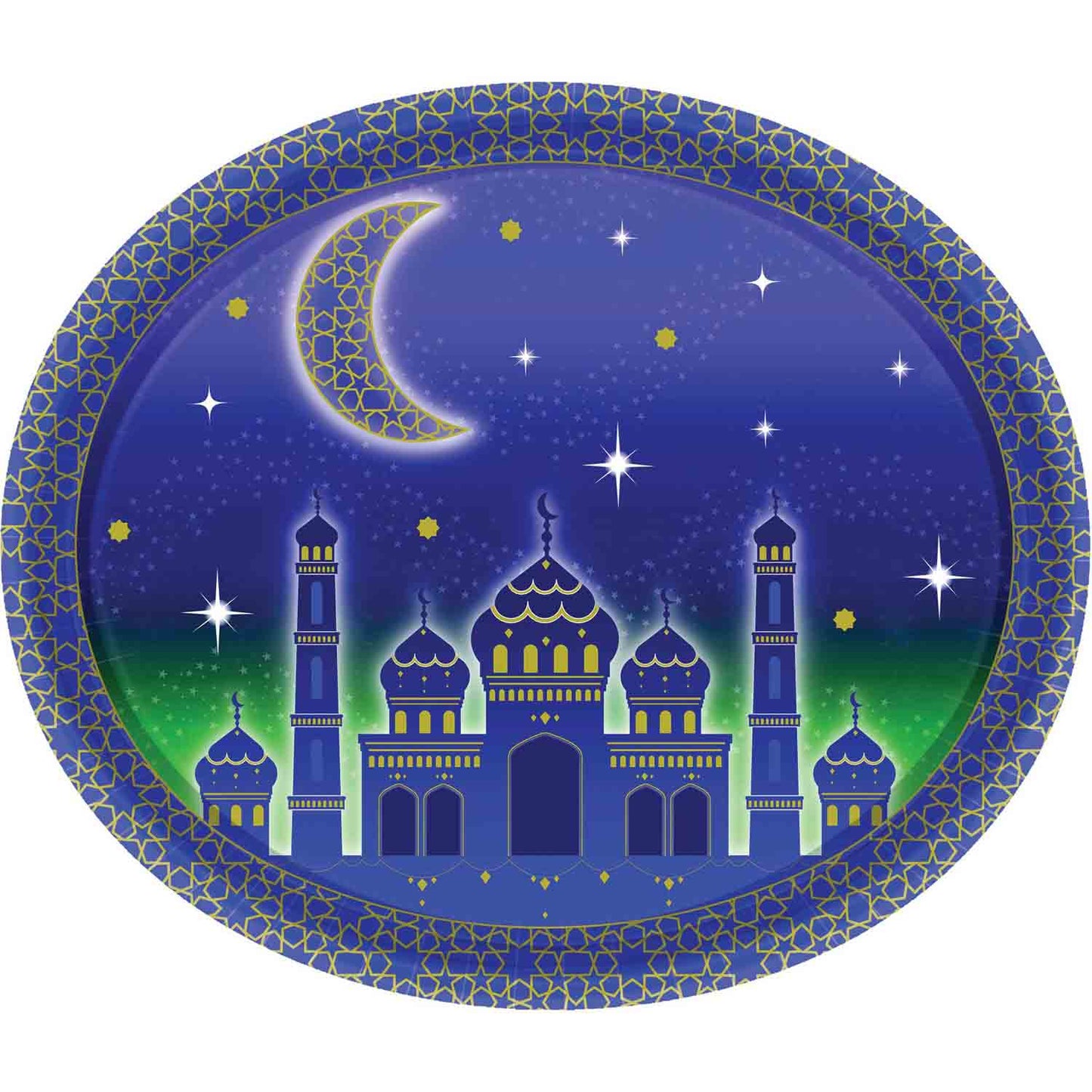 Moon & Stars Celebration 12"/30cm Oval Paper Plates