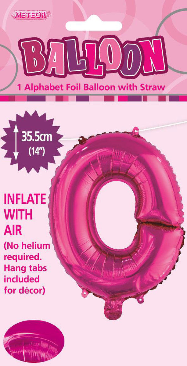HOT PINK "O" ALPHABET FOIL BALLOON 35CM (14") Air Fill Only