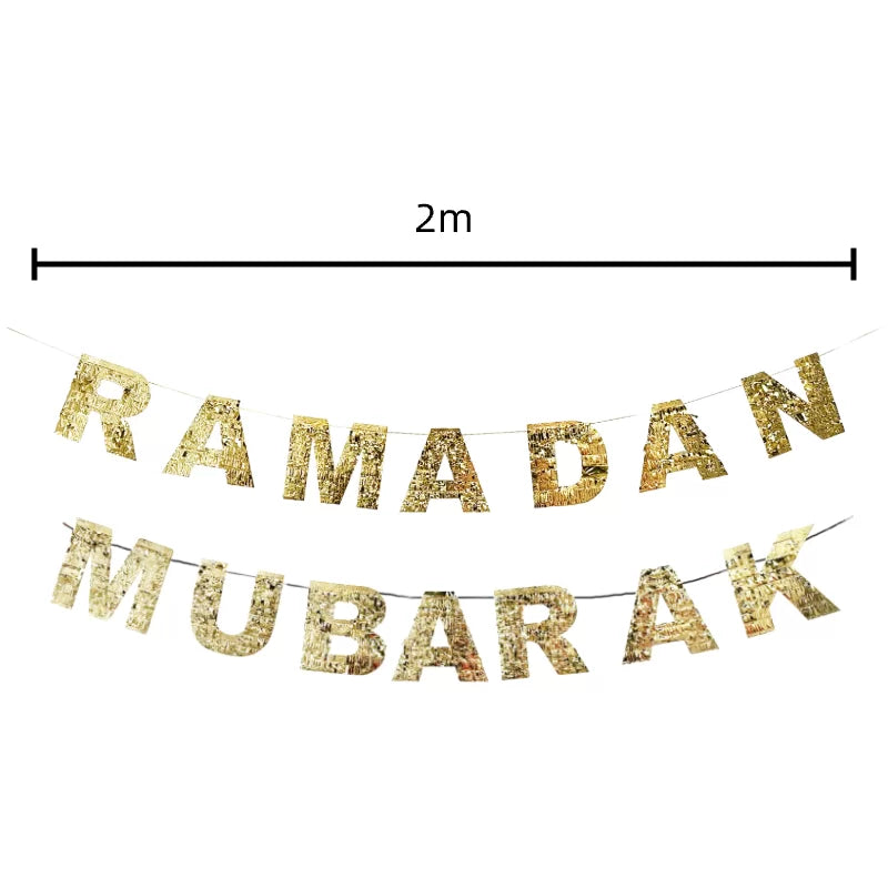Ramadan Mubarak Tinsel Bunting 4m 1pc