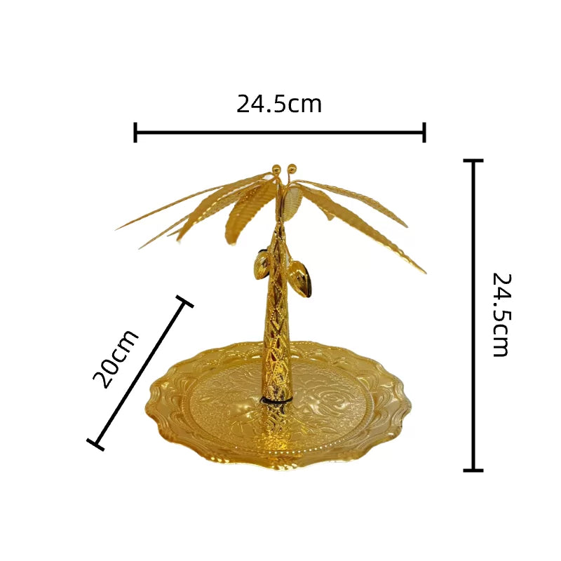 Palm Tree Serving Tray – Gold 24.5*24.5*20cm 1pc