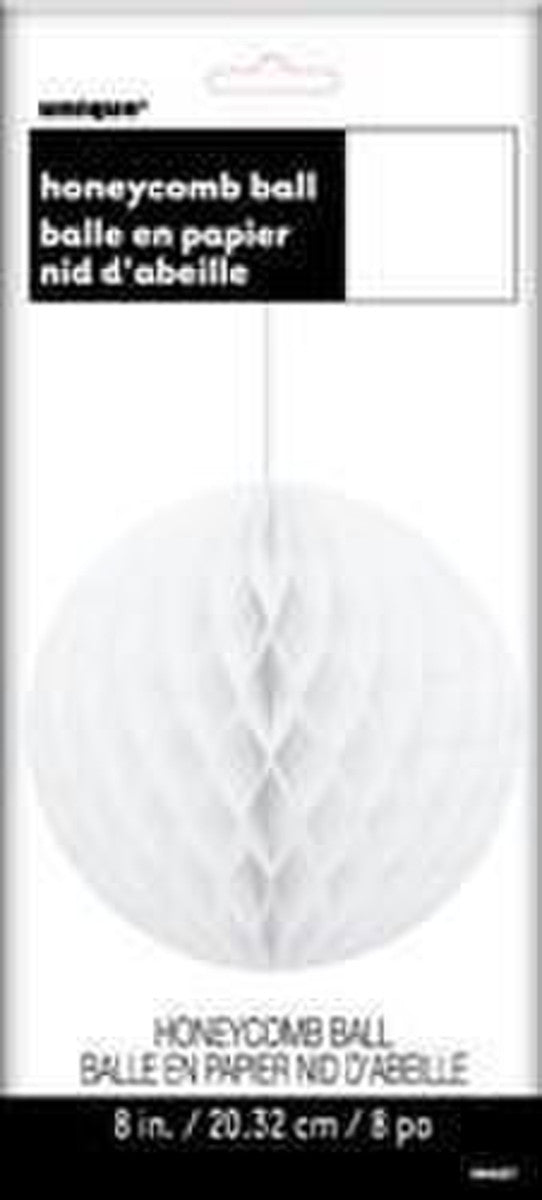 HONEYCOMB BALL BRIGHT WHITE 20CM (8")