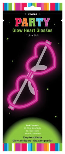 Glow heart shape party Glasses 1pk