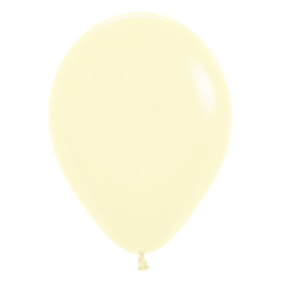Pastel Matte Yellow Latex Balloons Sempertex 30cm, 50PK