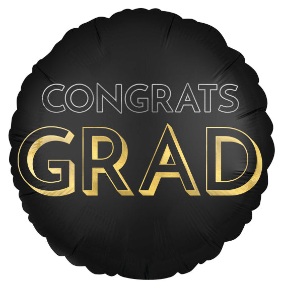 JUMBO HX CONGRATS GRAD CELEBRATE BLACK & GOLD SATIN P32