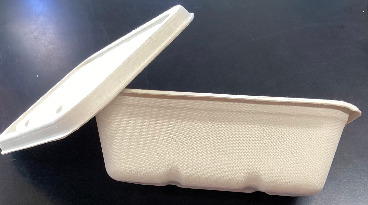Natural Sugarcane Takeaway Container 650ml with lid 50pcs