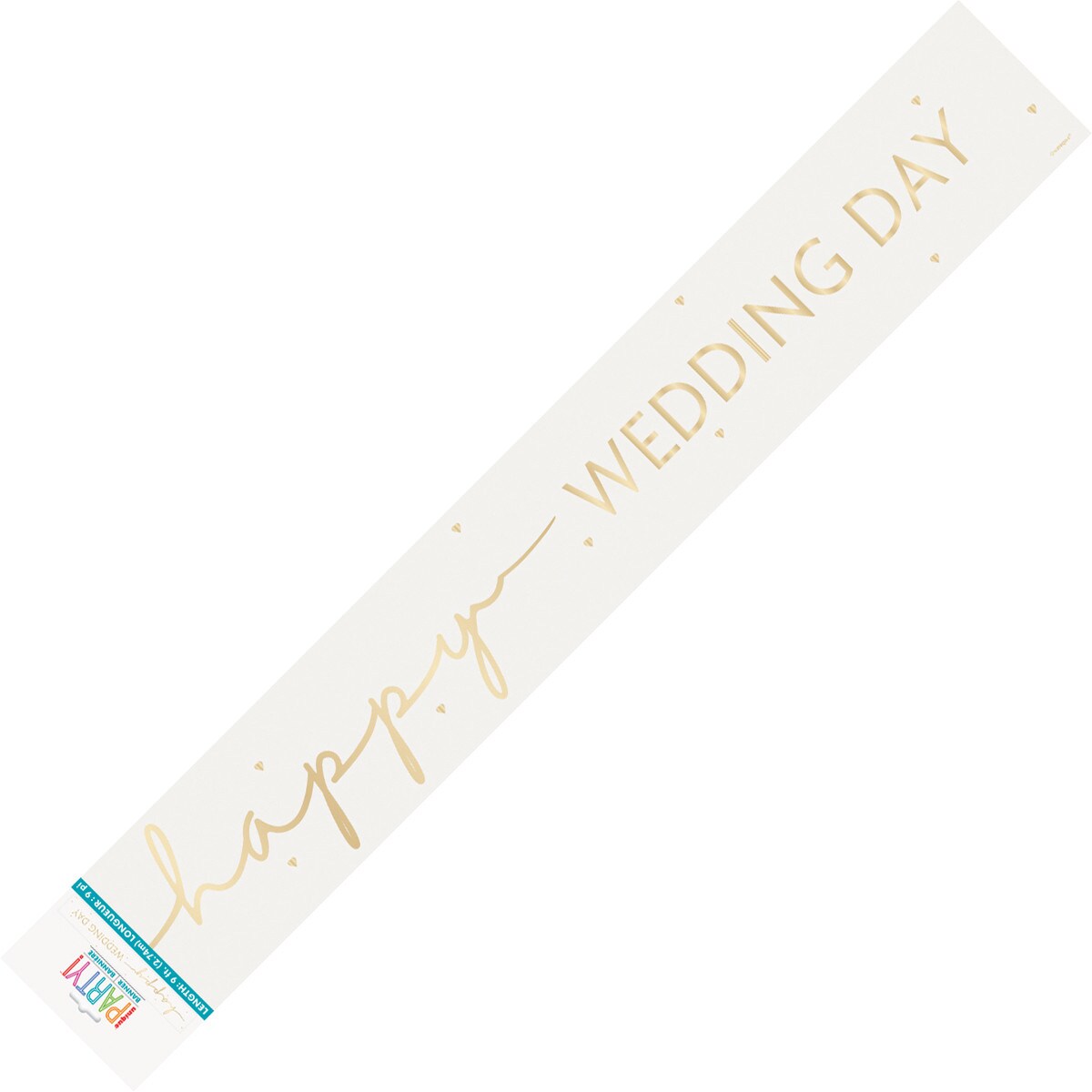 Happy Wedding Day Foil Banner 2.74m (9')