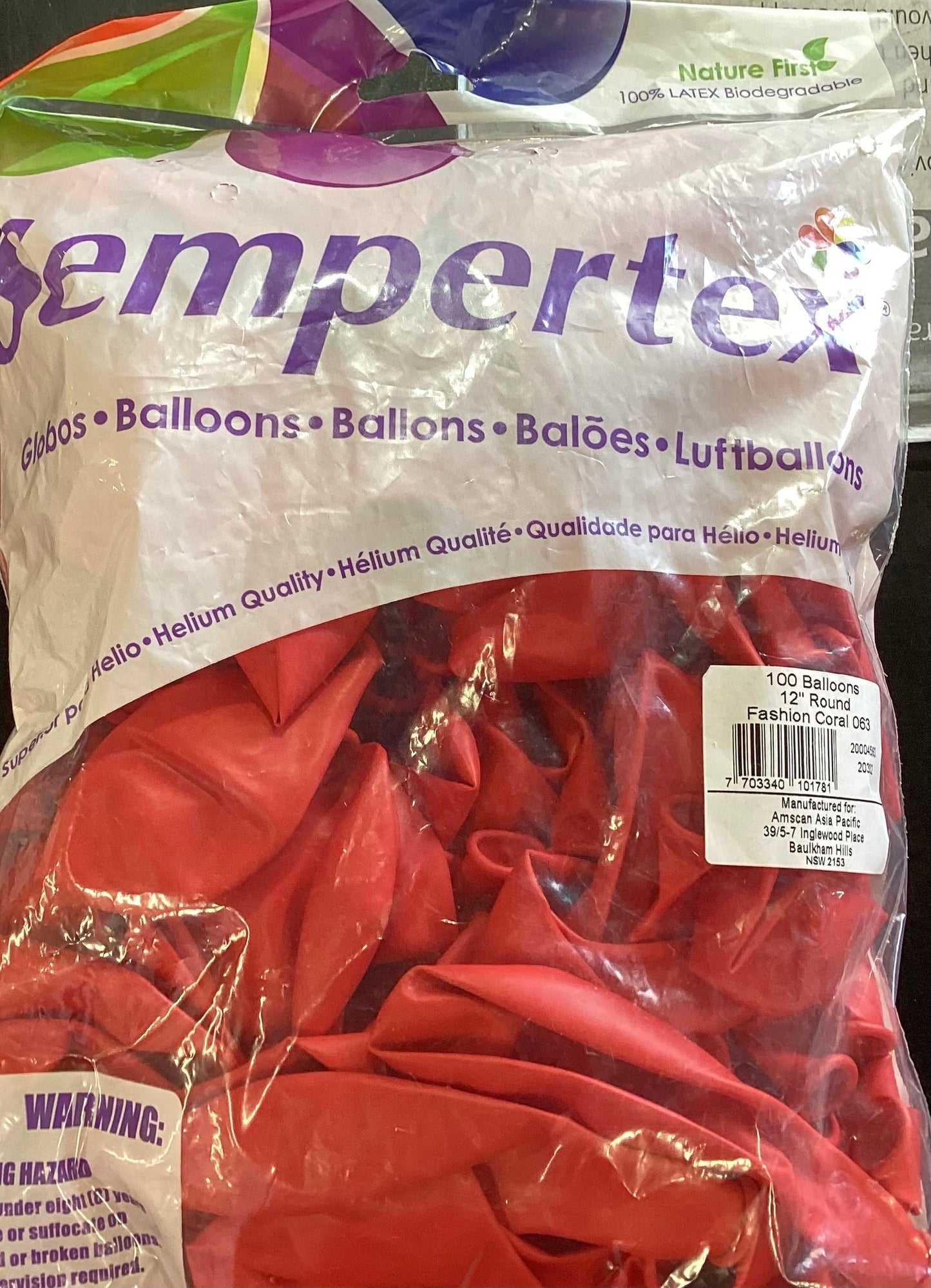 Fashion Coral 12" Round 100 Balloons