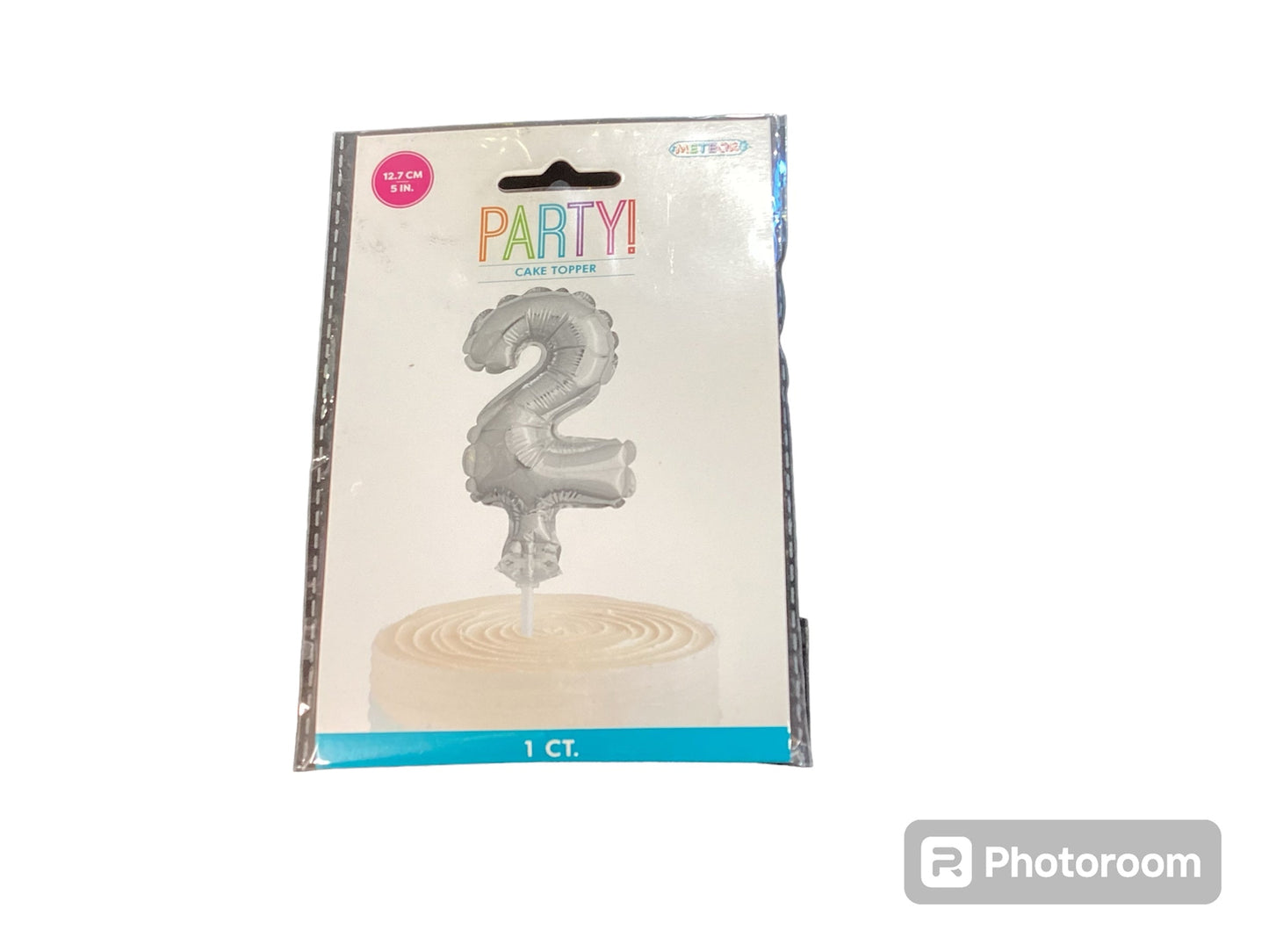 Cake Topper Silver Number 2