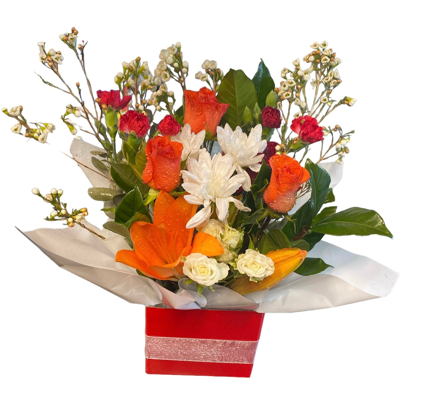 Orange Rose and Lillies