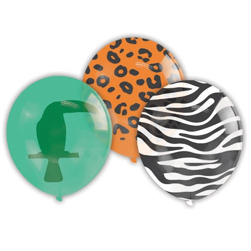 Animal printed latex balloons 30cm - 10pk NIS Packaging & Party Supply