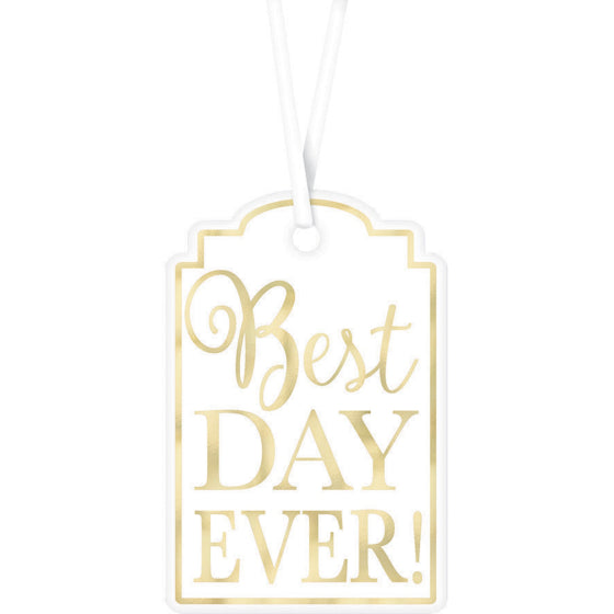 BEST DAY EVER PRINTED TAGS - WHITE NIS Packaging & Party Supply
