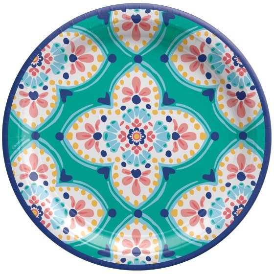 BOHO Vibes Round Paper Plates 26CM - 8pk NIS Packaging & Party Supply