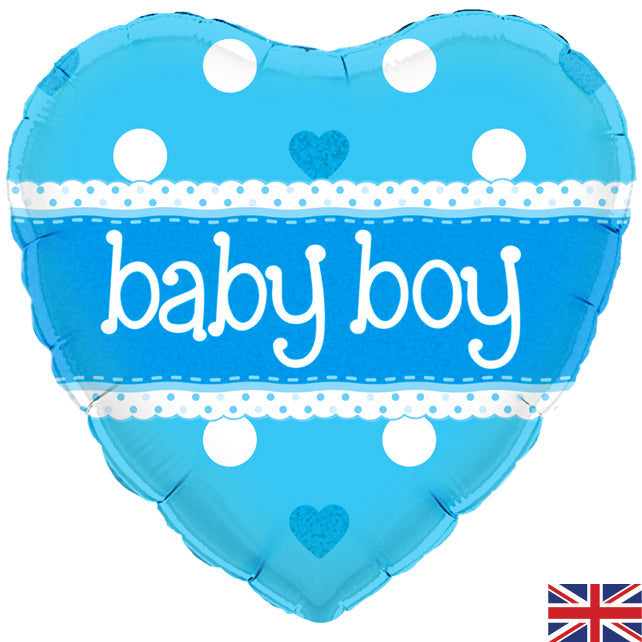 Buy Baby Boy Blue Heart Shaped Foil Balloon (45 cm) at NIS Packaging & Party Supply Brisbane, Logan, Gold Coast, Sydney, Melbourne, Australia