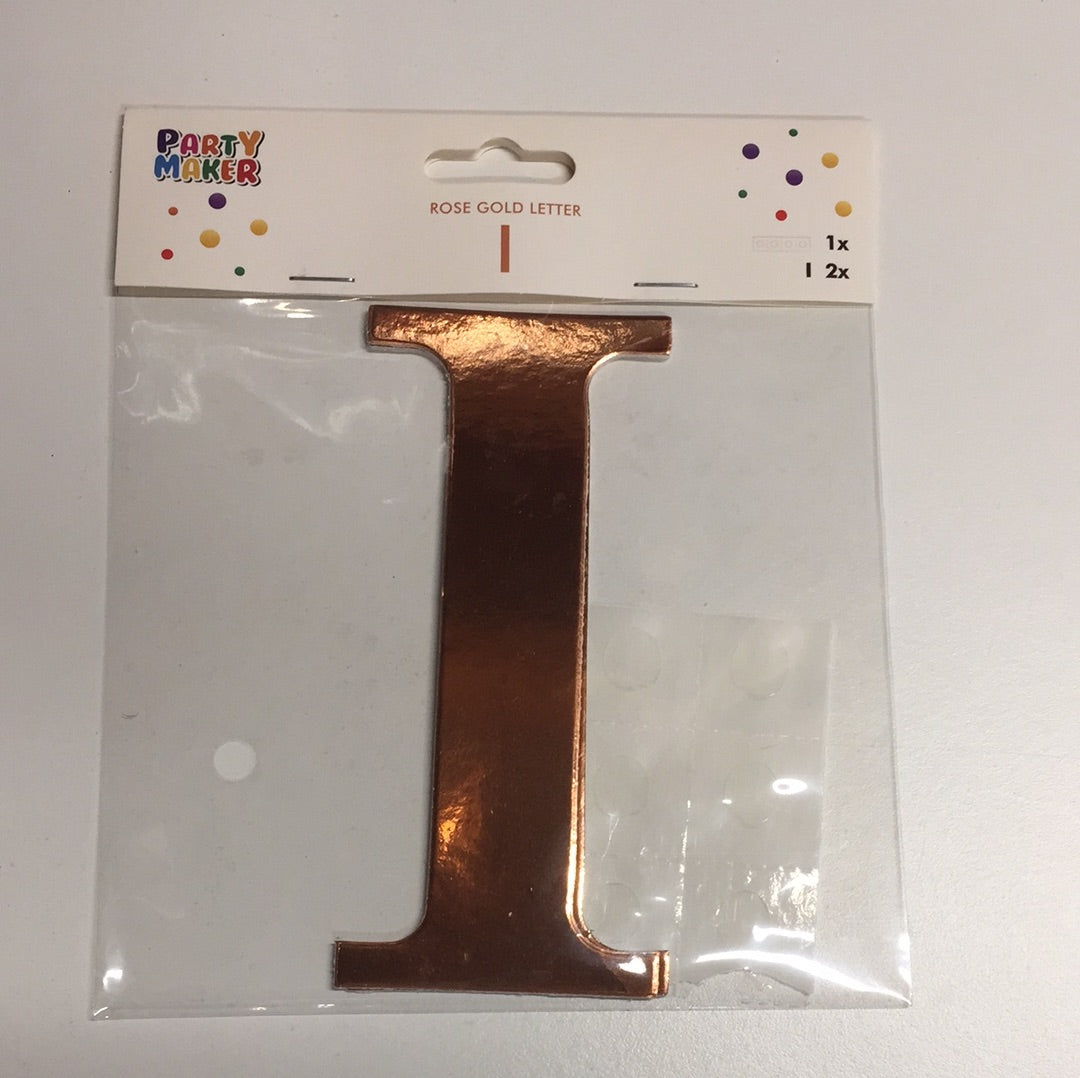 Buy Balloon box rose gold letter I at NIS Packaging & Party Supply Brisbane, Logan, Gold Coast, Sydney, Melbourne, Australia