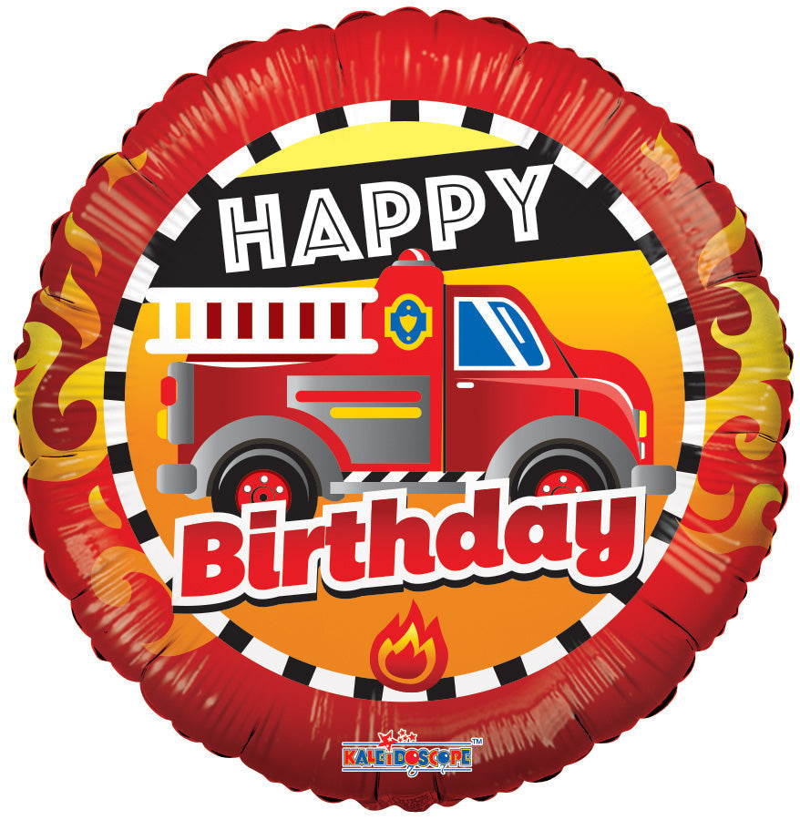 Buy Birthday Fire Truck Foil Round (45cm) at NIS Packaging & Party Supply Brisbane, Logan, Gold Coast, Sydney, Melbourne, Australia